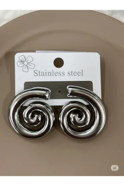FAMEMUS ACCESSORY Modern Spiral Çelik Küpe ürün görseli 1