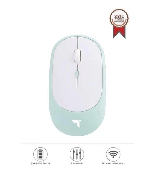 Torima TM-16 Kablosuz Çift Modlu Sessiz Mouse Fare Pembe - Resim 2