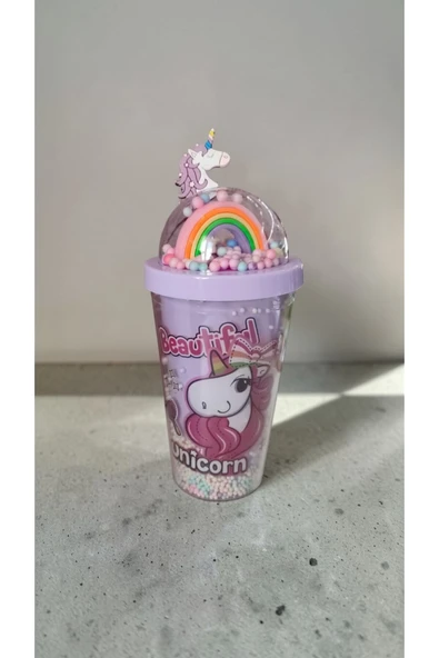 FAMEMUS ACCESSORY Unicorn IŞIKSIZ Pipetli Bardak Matara Suluk Kaliteli Ürün ürün görseli 1