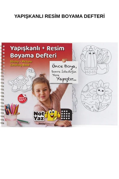 Yapışkanlı Resim Boyama Defteri – Çocuklar İçin Eğitici Boyama Kitabı ürün görseli 1
