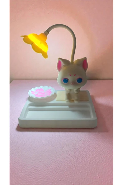FAMEMUS ACCESSORY Sevimli Kedi Masa Üzeri Gece Lambası Hediyelik Ürün boyut:15*10cm ürün görseli 1