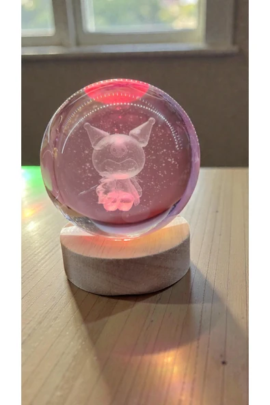 FAMEMUS ACCESSORY Kuromi Cam Küre RGB ışıklı ürün görseli 1