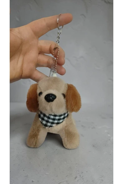 FAMEMUS ACCESSORY Peluş Köpek Çanta Süsü Aksesuar Anahtarlık Boyut:16cm Büyük boy ürün görseli 1
