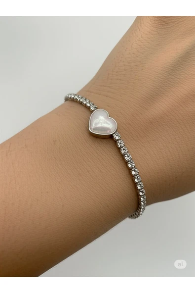 FAMEMUS ACCESSORY Opal Kalp Taşlı Zirkon Bileklik ürün görseli 1
