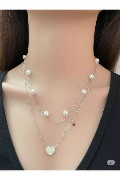 FAMEMUS ACCESSORY Kalp Şeklinde Çelik Kolye - Resim 4