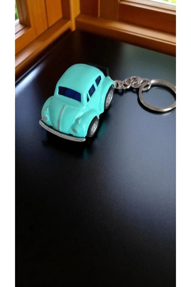 FAMEMUS ACCESSORY Mini Vosvos Çek Bırak Araba ve Anahtarlık Turkuaz Renk ( 5cm ) ürün görseli 1