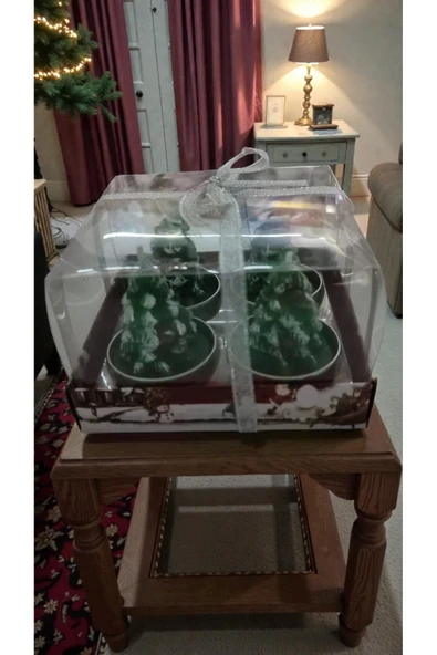 FAMEMUS ACCESSORY Yılbaşına Özel Çam ağaçı 4 lü mum seti boyutları :5cm yılbaşı süsleri ürün görseli 1