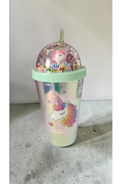 FAMEMUS ACCESSORY Unicorn Pipetli Bardak Matara Suluk ürün görseli 1