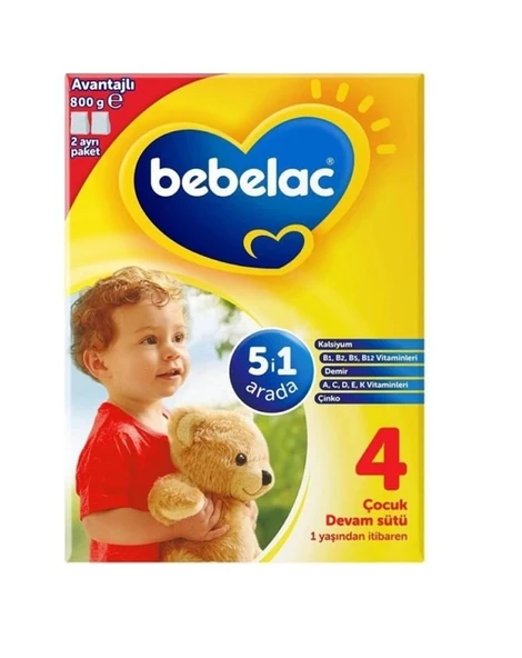 Bebelac 4 Çocuk Devam Sütü 1 Yaş+ 800 gr ürün görseli 1