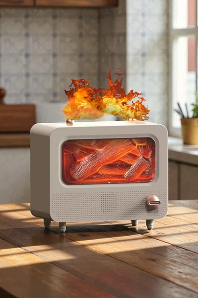 FAMEMUS ACCESSORY Alev Efektli Retro Hava Nemlendirici Odun Çıtırtı Sesli Aroma Difüzörü Ultrasonik kokusuz ürün görseli 1