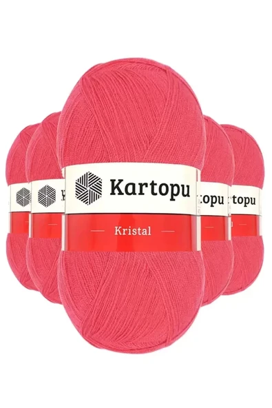 5 Adet Kristal Çift Katlı El Örgü Lif İpi Nar Çiçeği K812 - kartopu mudanis ürün görseli 1