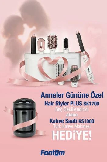 Fantom Sk1700 Hair Styler+Ks1000 Kahve Mak. Hediyeli Beyaz ürün görseli 1