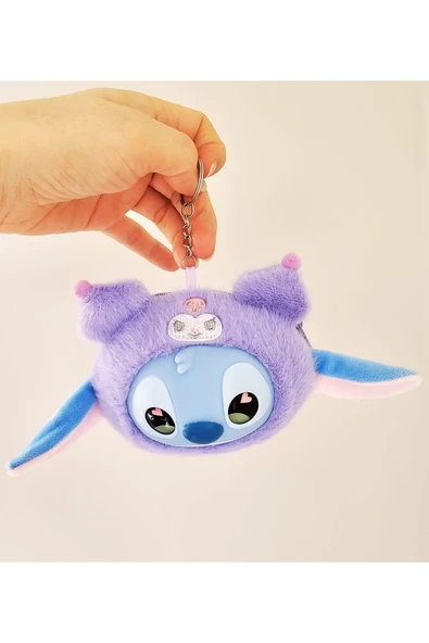 Global Stitch Mor Renk Bozuk Para Cüzdanı Anahtarlık – Figürlü Peluş A Plus Kalite Mor ürün görseli 1