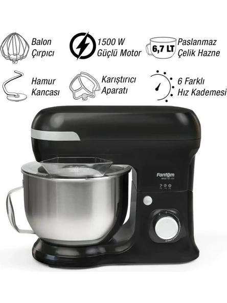 Fantom Nfest Hm 1500 Stand Mixer Siyah ürün görseli 1