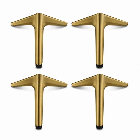 Aydos 4 Adet 15 Cm Mat Antik Sarı Metal Mobilya Ayağı Modern Tasarım Koltuk Dolap Ayağı ürün görseli 1
