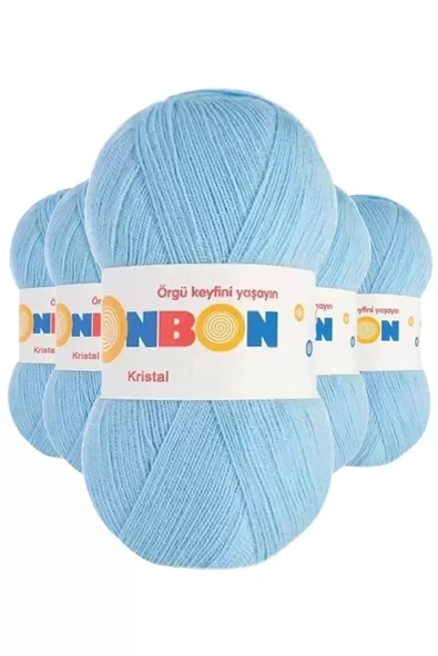 5 Adet Kristal El Örgü Lif İpi Ufuk Mavisi 98231 - bonbon mudanis ürün görseli 1