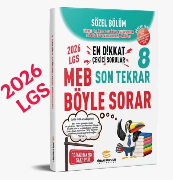 Sinan Kuzucu Yayınları 2026 Lgs Son Tekrar Sözel Soru Bankası ürün görseli 1