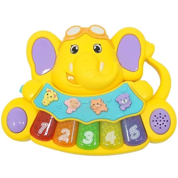 Minibo Sesli ve Işıklı Piyanolu Fil S00005209 Sarı ürün görseli 1