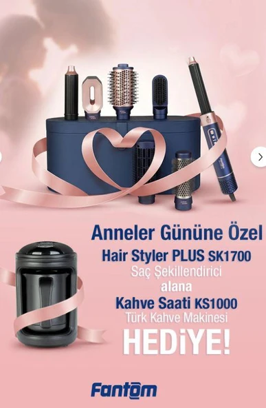 Fantom Sk1700 Hair Styler+Ks1000 Kahve Mak. Hediyeli Mavi ürün görseli 1