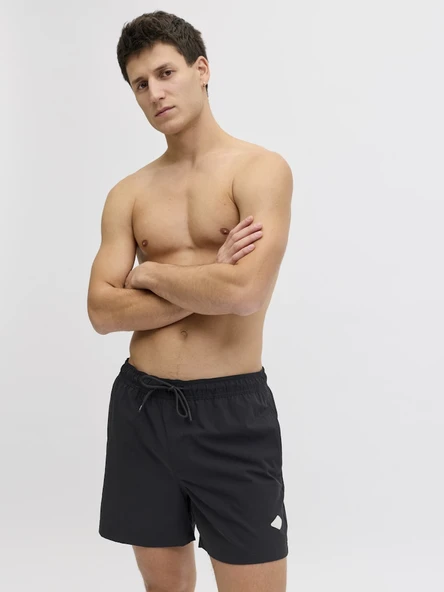 JACK JONES Erkek Beli Lastikli Siyah Deniz Şortu 12291385 ürün görseli 1