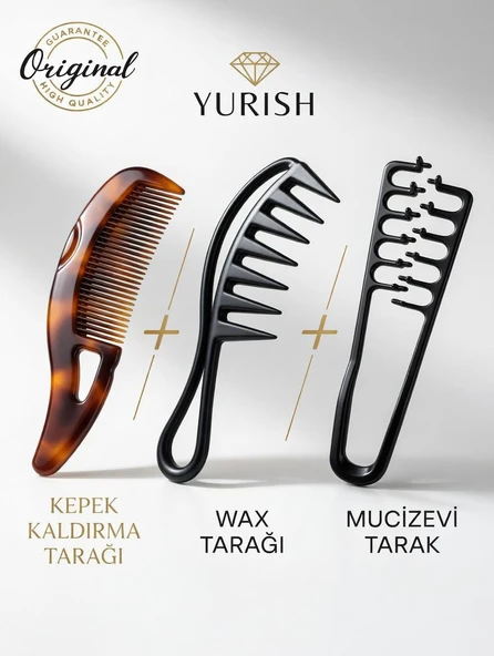Tarak Seti Mucizevi+kepek Kaldırma+wax Tarağı Seti ürün görseli 1