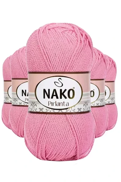 5 Adet Pırlanta Amigurumi El Örgü İpi Yünü Pembe 6740 - nako mudanis ürün görseli 1