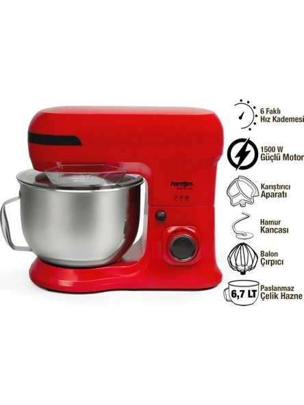 Fantom Nfest Hm 1500 Stand Mixer Kırmızı ürün görseli 1