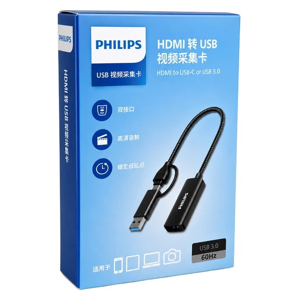 Philips SWR1650F/93 HDMI To USB-C / USB 3.0 4K Ultra HD Görüntü Yakalama Kartı ürün görseli 1