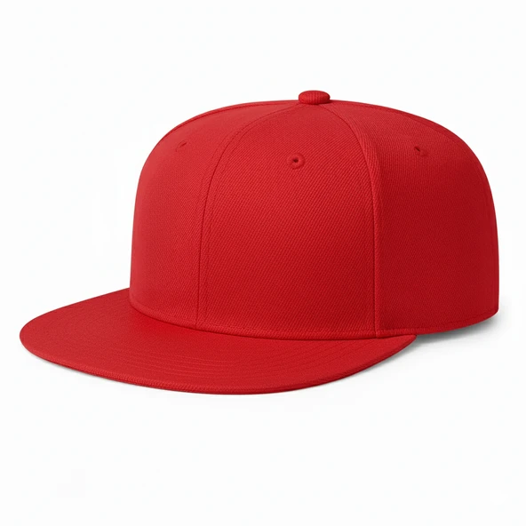 Hip Hop Snapback Cap Modern Kırmızı Şapka Logosuz Erkek/Kadın ürün görseli 1