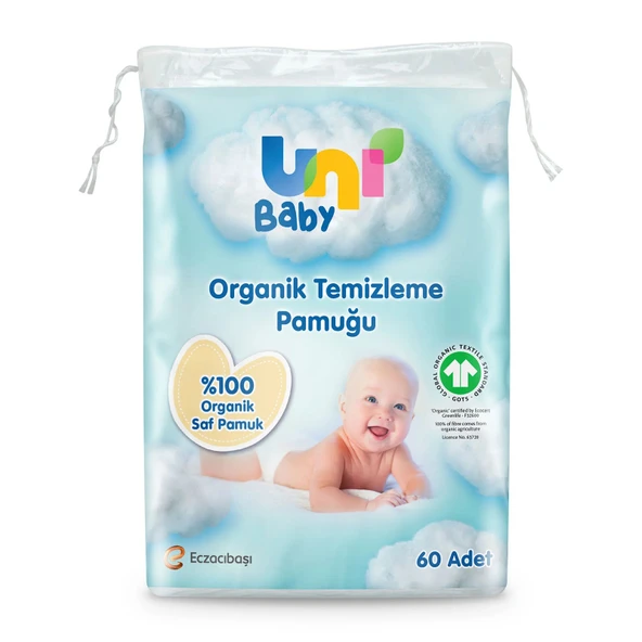 Uni Baby Organik Temizleme Pamuğu 60x3 180 Adet ürün görseli 1