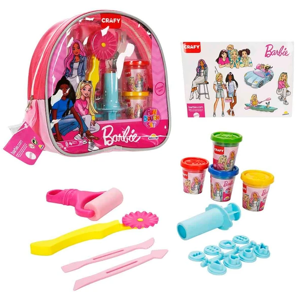 Barbie Sırt Çantalı Oyun Hamuru Seti 200 gr 18 Parça ürün görseli 1