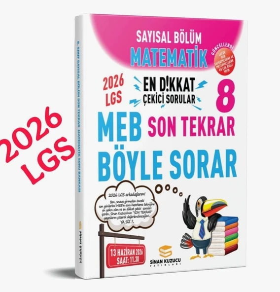 Sinan Kuzucu Yayınları 2026 Lgs Sayısal Bölüm Son Tekrar Matematik Soru Bankası ürün görseli 1