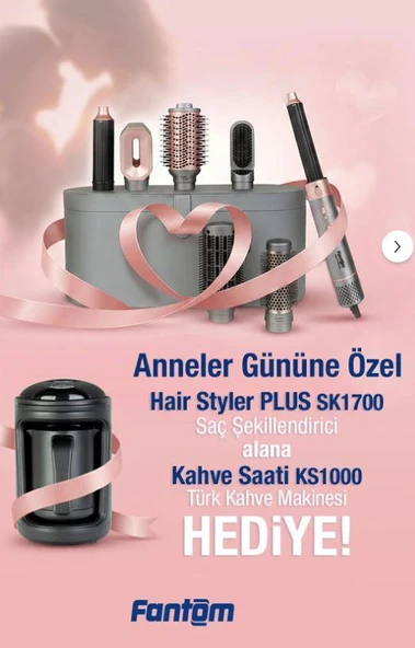 Fantom Sk1700 Hair Styler+Ks1000 Kahve Mak. Hediyeli Antrasit ürün görseli 1