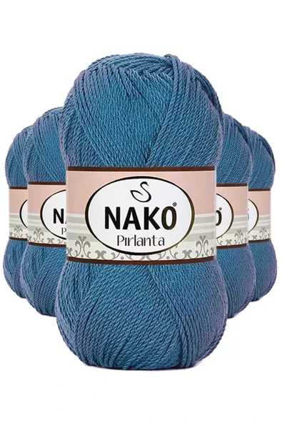 5 Adet Pırlanta Amigurumi El Örgü İpi Yünü Turkuaz 3409 - nako mudanis ürün görseli 1