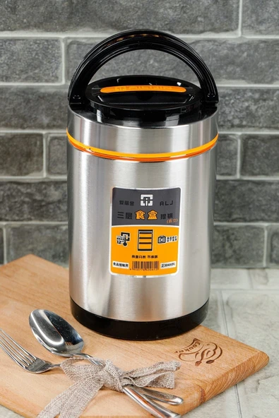 Cooker 3'lü 1.9 Litre Paslanmaz Çelik Yemek Termosu YK1090 ürün görseli 1