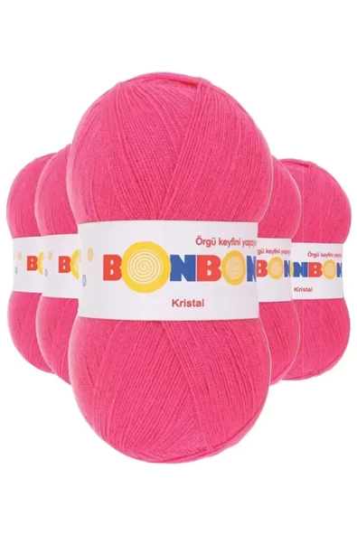 5 Adet Kristal El Örgü Lif İpi Orkide Pembe 98319 - bonbon mudanis ürün görseli 1