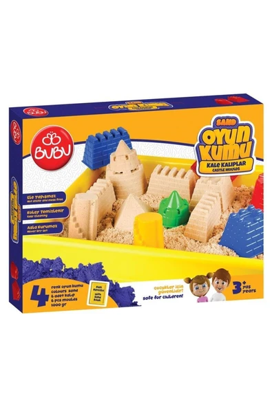 Bubu Oyun Kumu Büyük Havuzlu Kinetik Kumlar 1000gr Kale Kalıplar ürün görseli 1
