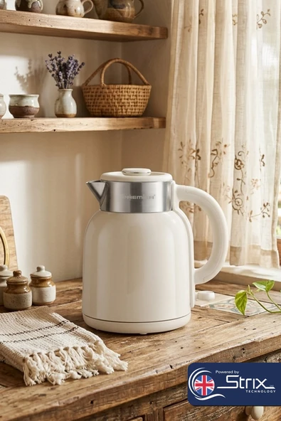 Premier PRK 2515 Paslanmaz Çelik Hazneli Su Isıtıcısı Cool Touch Kettle - Krem ürün görseli 1