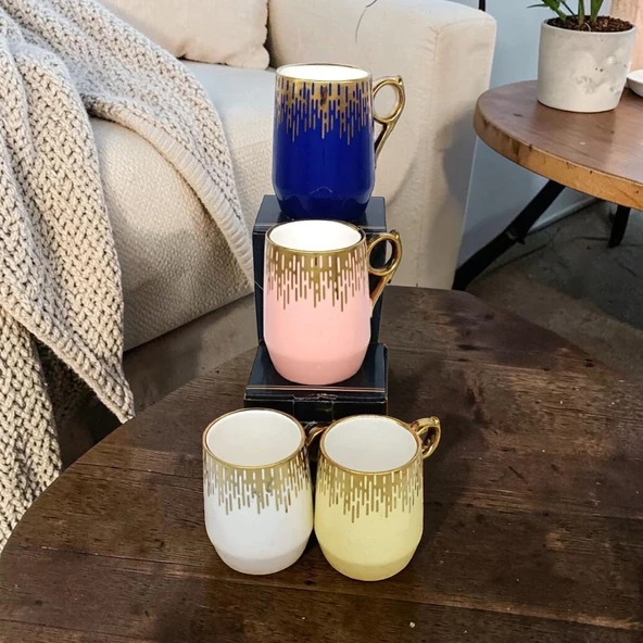 Acar 2155 Kupa Porselen Mug Yaldızlı Renkli ürün görseli 1