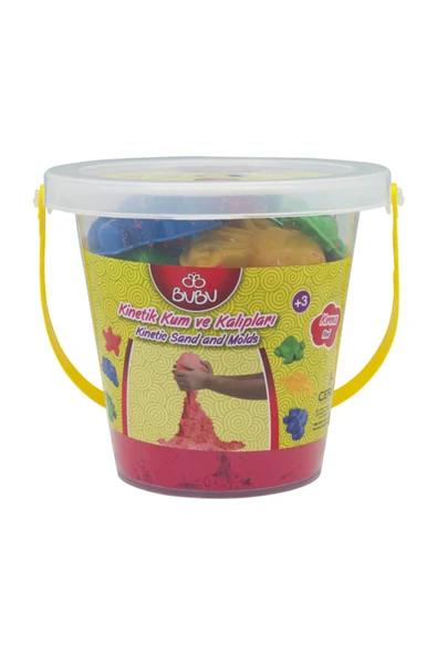 Bubu Kinetik Kum Kova 500 gr. Kırmızı ürün görseli 1
