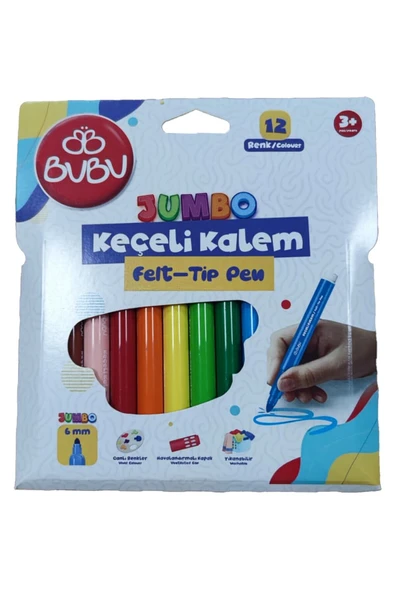 Bubu Bu-Bu Jumbo Keçeli Kalem 6mm 12'li ürün görseli 1