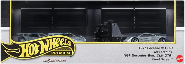 Hot Wheels Premium Collector Sergilenmeye Uygun Setler, 3 Adet 1:64 Ölçekli Araba Ve 1 Adet 1:64 Ölç ürün görseli 1