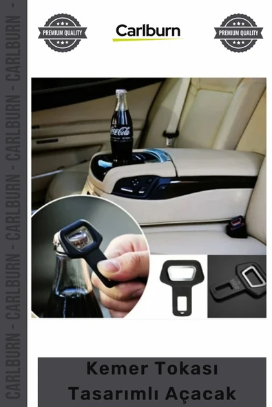 #Açacak Emniyet Kemeri Görünümlü Pratik Araba İçi Metal Cam Şişe Kemer Tokası Tasarımlı Açacak ürün görseli 1