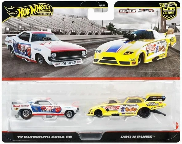 Hot Wheels Jbl01 Premium 2'Li Paket '72 Plymouth Cuda Fc/Rob N' Pinks Araç Oyuncağı Mini Araba 3 Yaş ürün görseli 1