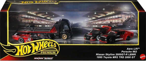 Hot Wheels Premium Toplayıcı Teşhir Setleri, 3 Otomobil Ve 1 Taşıyıcı ürün görseli 1