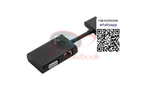 HP HSTNN-F03D Dock Connector to Ethernet & VGA Adapter ürün görseli 1