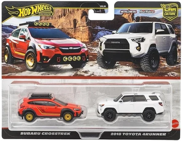 Hot Wheels Jbk98 Premium 2'Li Paket Subaru Crosstrek / 2018 Toyota 4Runner Araç Oyuncağı Mini Araba ürün görseli 1
