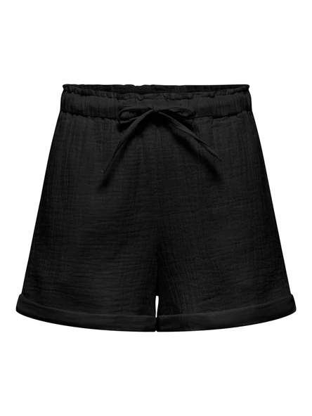 Only   ONLTHYRA SHORT STRING SHORTS CS WVN Kadın Siyah Şort - 15373387 ürün görseli 1
