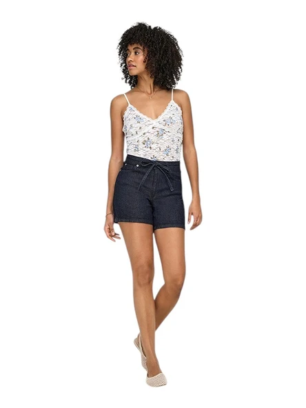 Only   ONLGIANNA MW BELTED SHORTS AZG DNM NOOS Kadın Mavi Şort - 15340706 ürün görseli 1