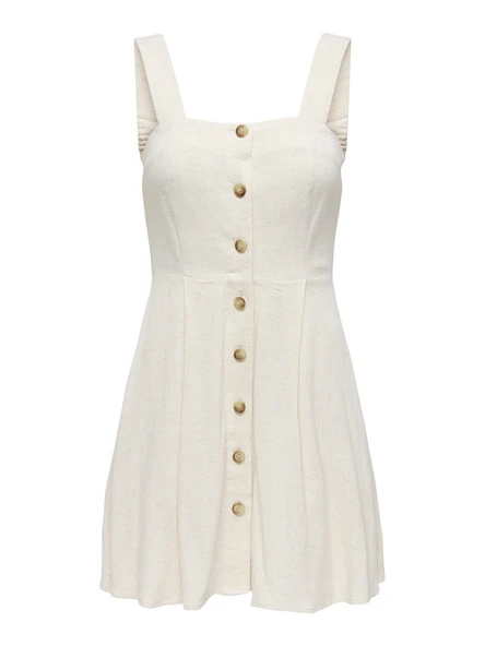 Only   ONLSIESTA LINEN BL SHORT STRAP DRESS PNT Kadın Gri Elbise - 15370390 ürün görseli 1